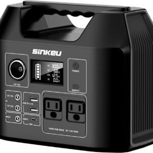 SinKeu Portable Power Station 80000mAh, 256Wh LiFePO4 Battery Backup,300W AC Outlets, Solar Generator for Hurricane Emergency Outdoor Camping RVs Home