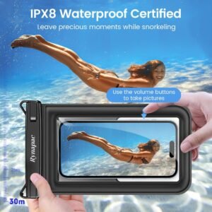 [Up to 8.5″] Floating Waterproof Phone Pouch 2 Pack – Floatable Waterproof Phone Case with Lanyard for iPhone 17 16 15 Pro Max, Galaxy S25 S24 Ultra, IPX8 Cellphone Dry Bags, Beach Vacation Essentials