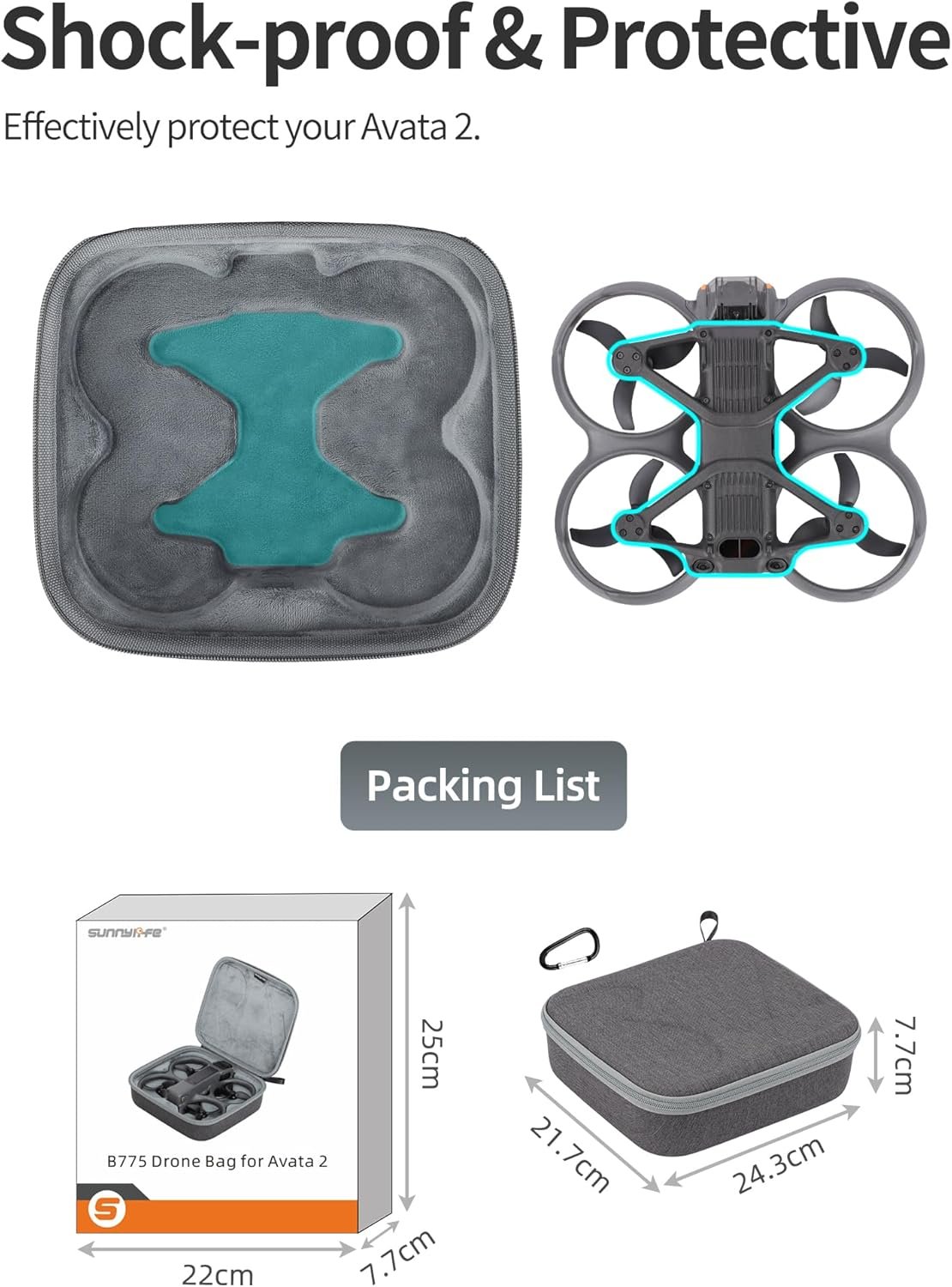 Carrying Case for DJI Avata 2 Drone, Portable Travel Storage Bag for DJI Avata 2 Accessories - Image 3