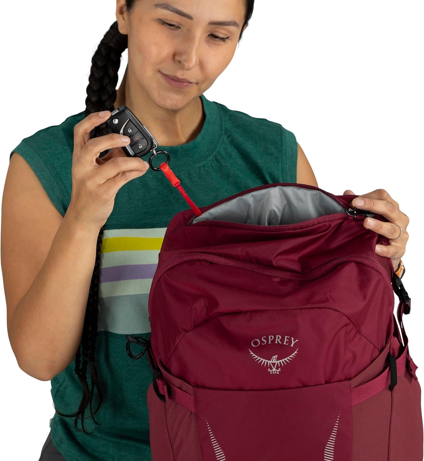 Osprey Hikelite 28L Lightweight Hiking Backpack - Durable Travel Daypack with Rain Cover for Men and Women, Chameleon/Black, S/M - Image 10