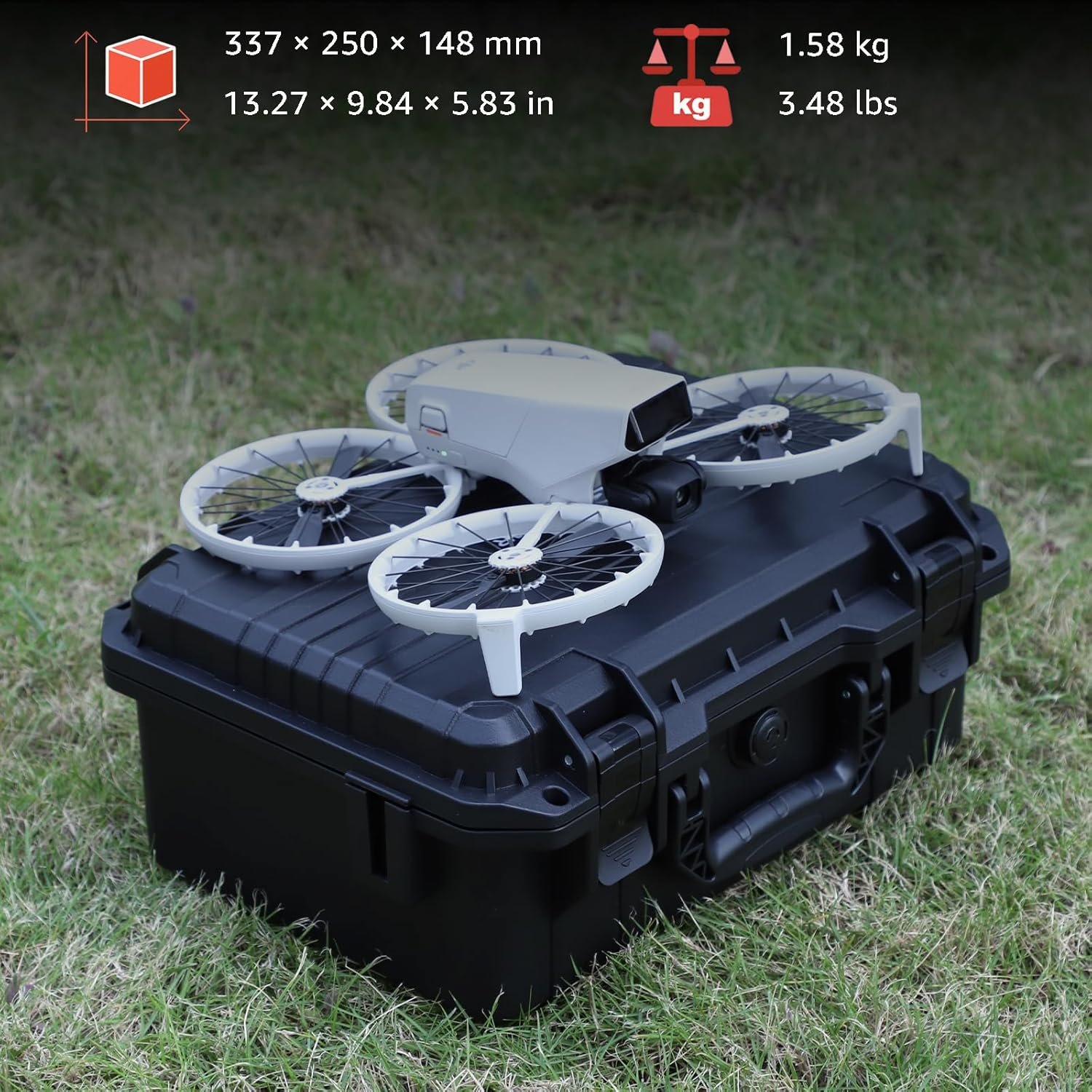 Travel Hard Case for DJI Flip, Fly More Combo | Holds Up to 7 Batteries, Fits Drone, DJI RC 2 / RC-N3 Remote Controller, Charging Hub & Accessories | IP67 Waterproof, Shockproof, Dustproof - Image 6