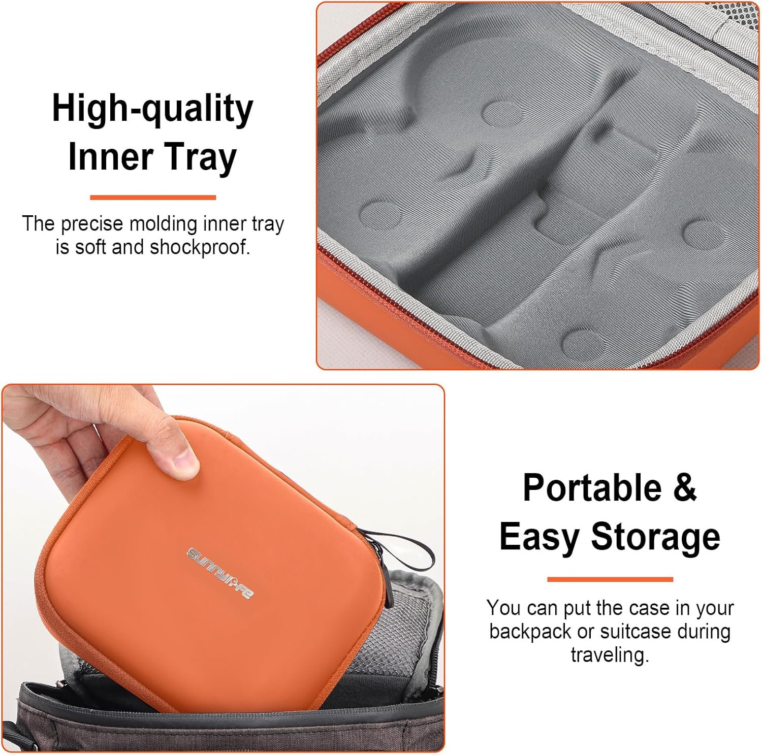 Sunnylife Carrying Case for DIJ NEO Drone, Portable Storage Travel Bag Case with Carabiner Hook for DJI NEO Drone and Accessories Protection, Orange - Image 3