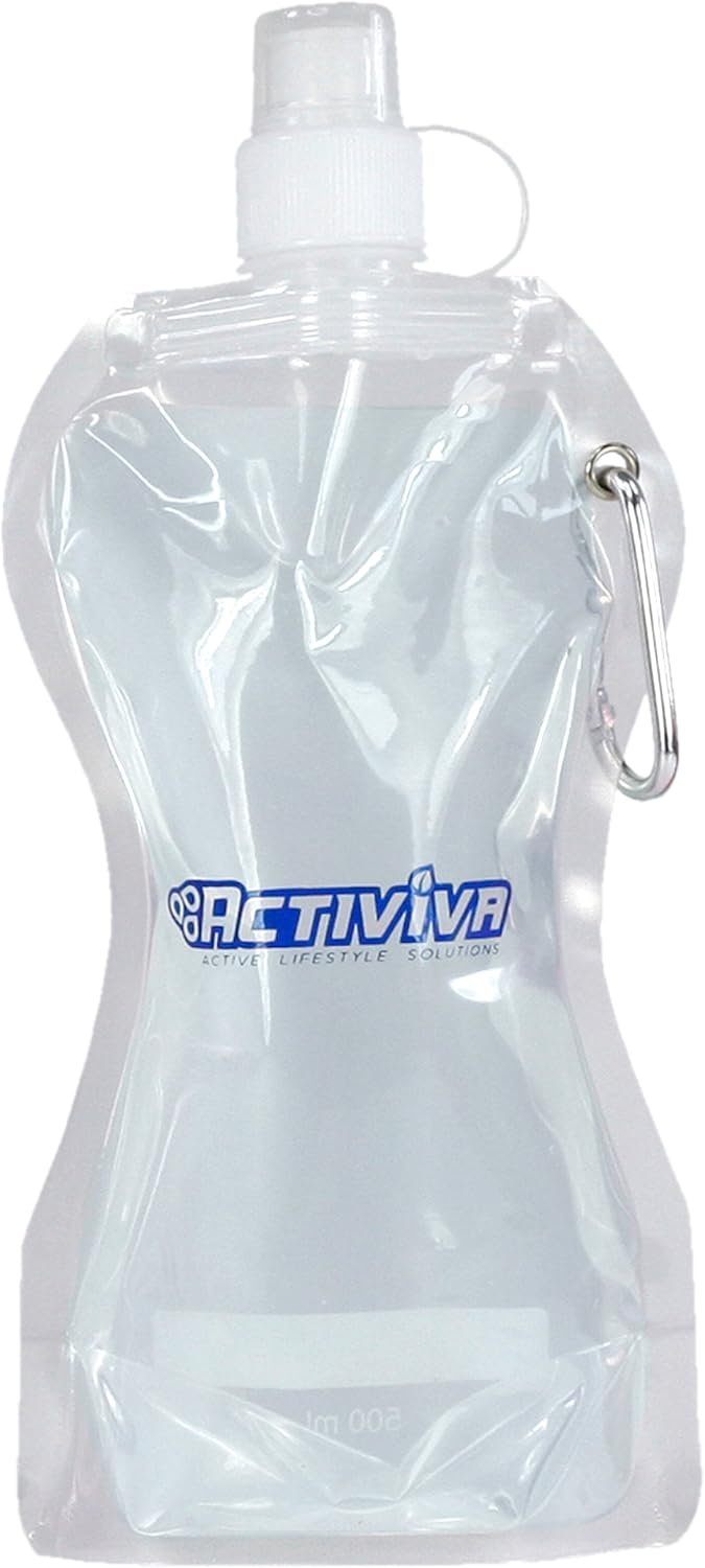 Collapsible Reusable Water Bottle with Carabiner Clip by Activiva - Light Weight Leak Proof Foldable Drinking Water Bottle - Non-Toxic BPA Free - 16.9 oz - 4 Pack - Image 5