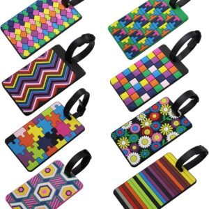 LJY Travel Luggage Suitcase Labels ID Tags Business Card Holder, Set of 8