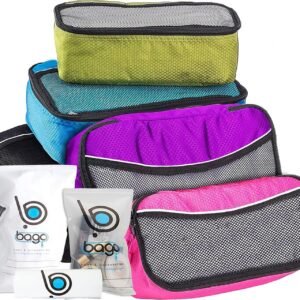 bago 8 Pcs Packing Cubes for Travel – 5 Travel Packing Cubes for Suitcases with 3 ZipLock Bags, Luggage Organizer Bags to Get Maximum Storage, Save Time & Effort to Pack (Black Blue Purple Green Pink)