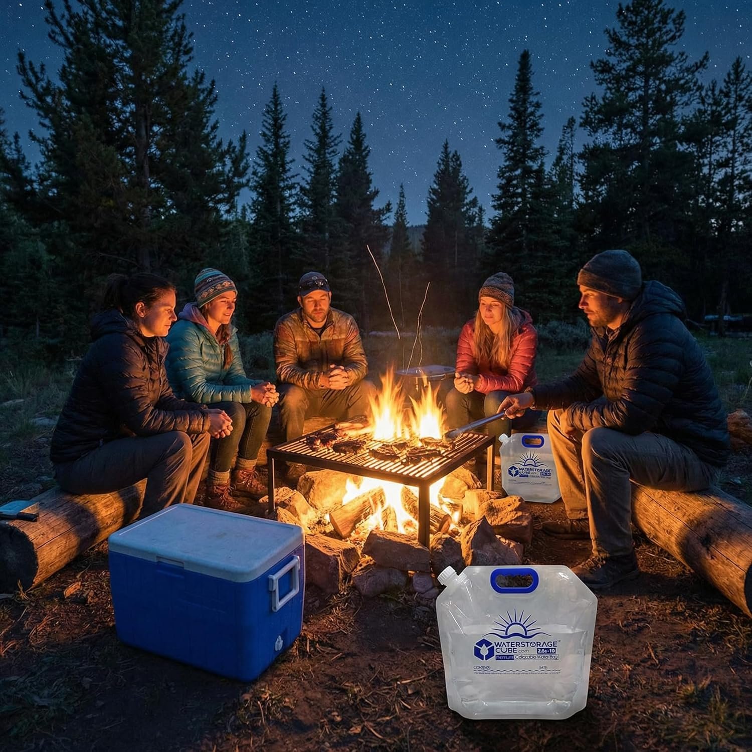 WaterStorageCube Premium Collapsible Water Container Bag, BPA Free Food Grade Clear Plastic Storage Jug for Camping Hiking Backpack Emergency, No-Leak Freezable Foldable Water Bottle 1.3/2.6 Gallon - Image 6