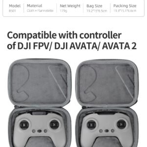 Portable Carrying Case for DJI FPV Remote Controller 3, Hard Shell Storage Bag Travel Case for DJI FPV Remote Controller 3/2, Avata 2 Drone Accessories