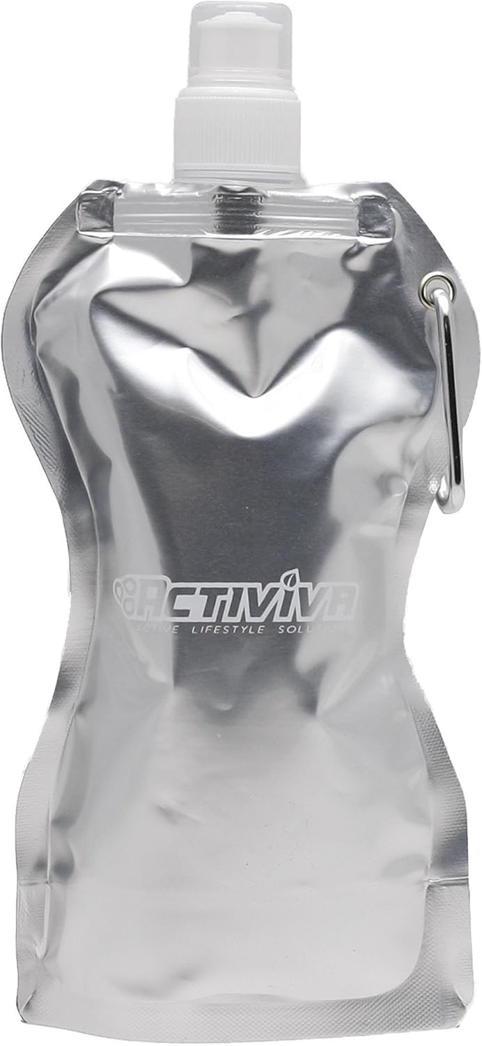 Collapsible Reusable Water Bottle with Carabiner Clip by Activiva - Light Weight Leak Proof Foldable Drinking Water Bottle - Non-Toxic BPA Free - 16.9 oz - 4 Pack - Image 6