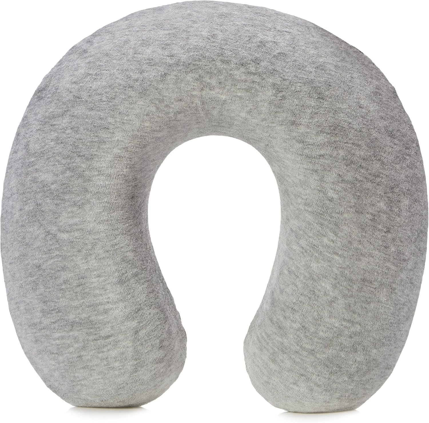 Amazon Basics Soft Memory Foam Semicircular Neck Pillow for Travel, Neck and Shoulder Support, Grey, Washable Cover