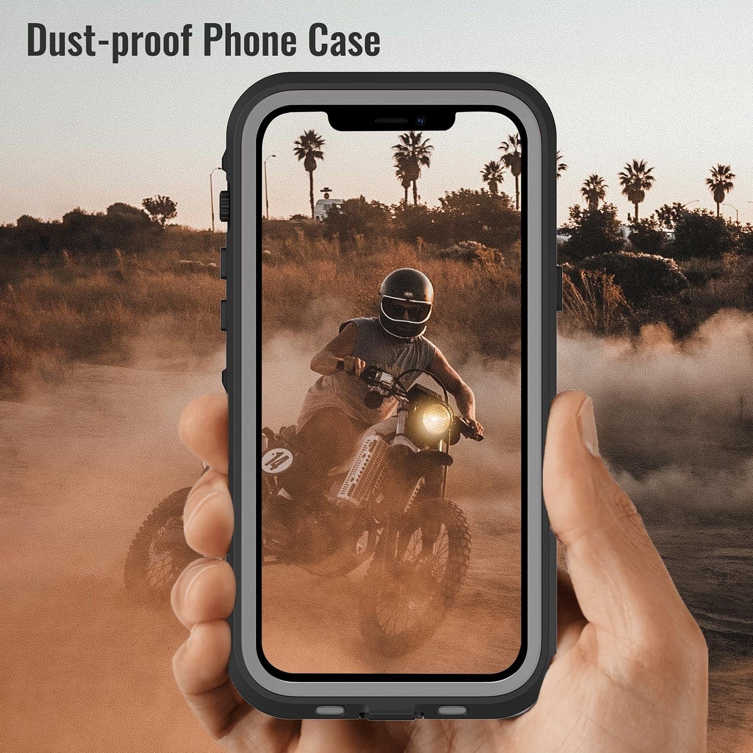 Waterproof Phone Case Compatible with iPhone 13, IP68 Waterproof Shockproof Dust-Proof Phone Case with Built in Screen Protector, Full Body Protective Case (Black, iPhone 13) - Image 4