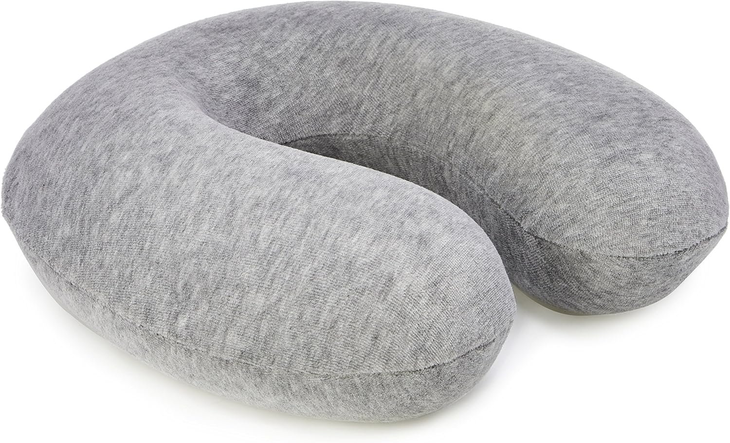 Amazon Basics Soft Memory Foam Semicircular Neck Pillow for Travel, Neck and Shoulder Support, Grey, Washable Cover - Image 3