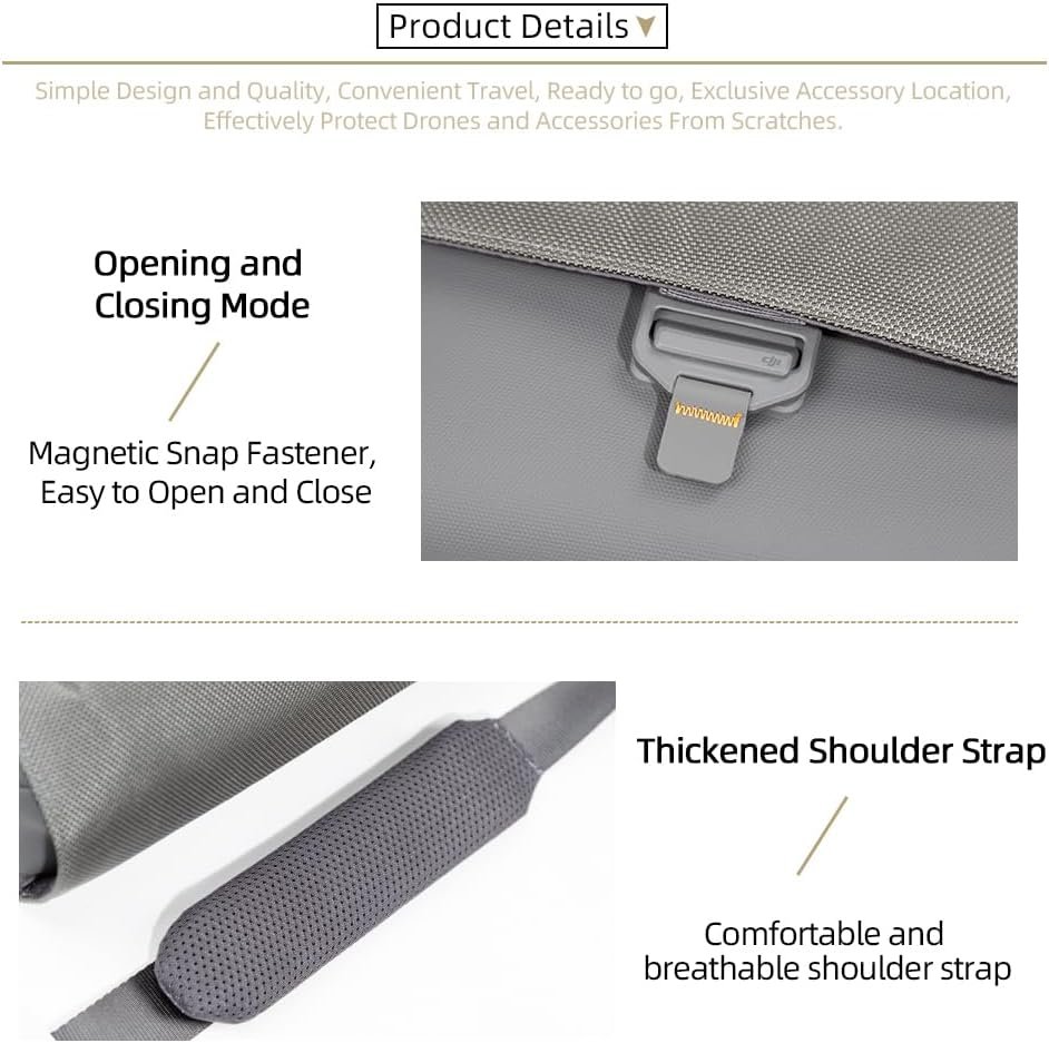 Travel Shoulder Bag for DJI Mavic 3 Pro/Mavic 3/ Mavic 3 Classic Drone Carrying Case Handbag Storage Bag with Adjustable Shoulder Strap(23.5 * 19.7 * 13.2cm/9.25 * 7.75 * 5.19inch) - Image 5