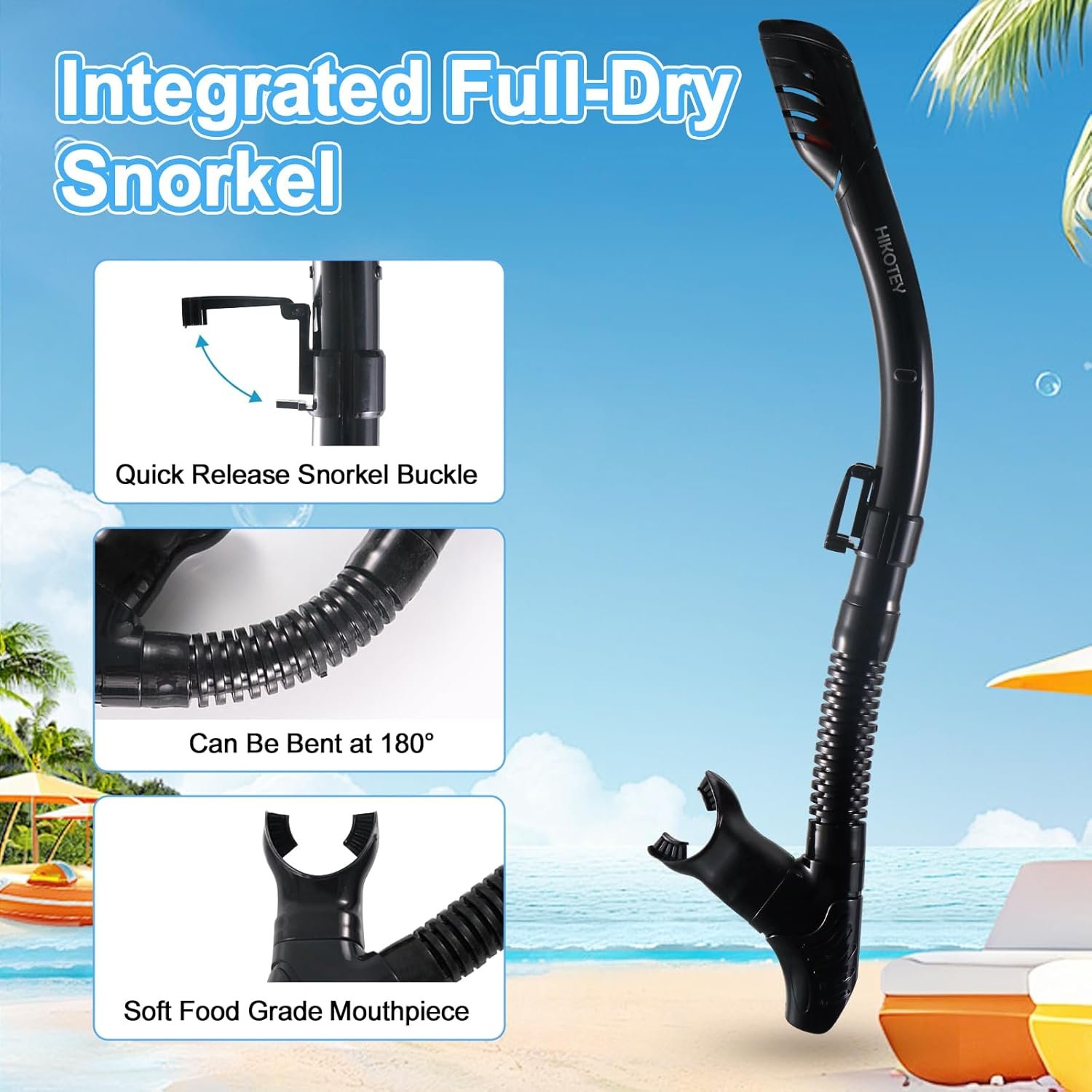 Snorkeling Set for Adults, Full Dry Snorkeling Mask Set for Adults, Anti-Fog Protection, Unisex,HD Panoramic View - Image 5