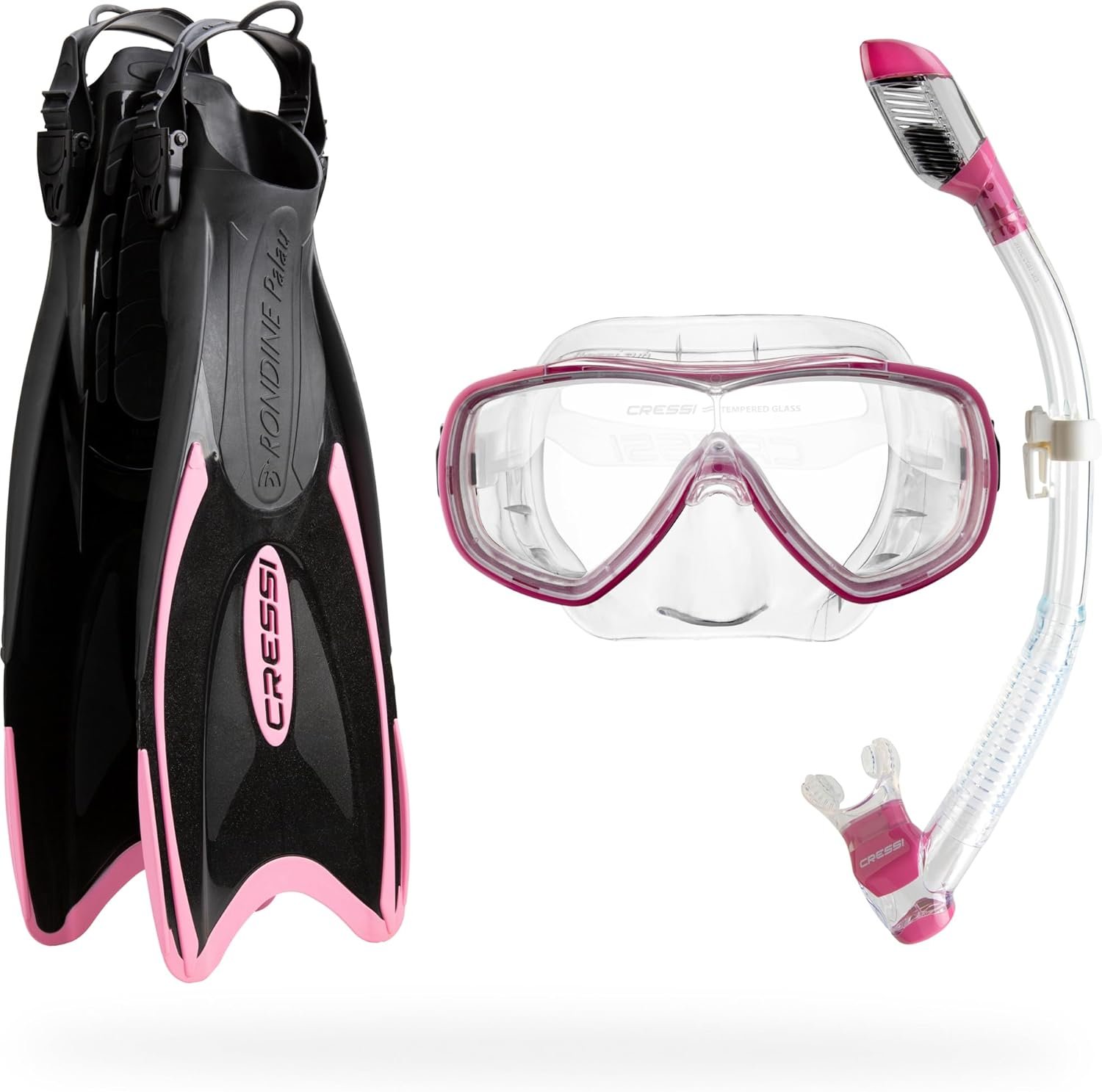 Cressi Adult Light Weight Premium Travel Snorkel Set - Mask & Fins Made in Italy - Palau Set: by Cressi, Quality Since 1946