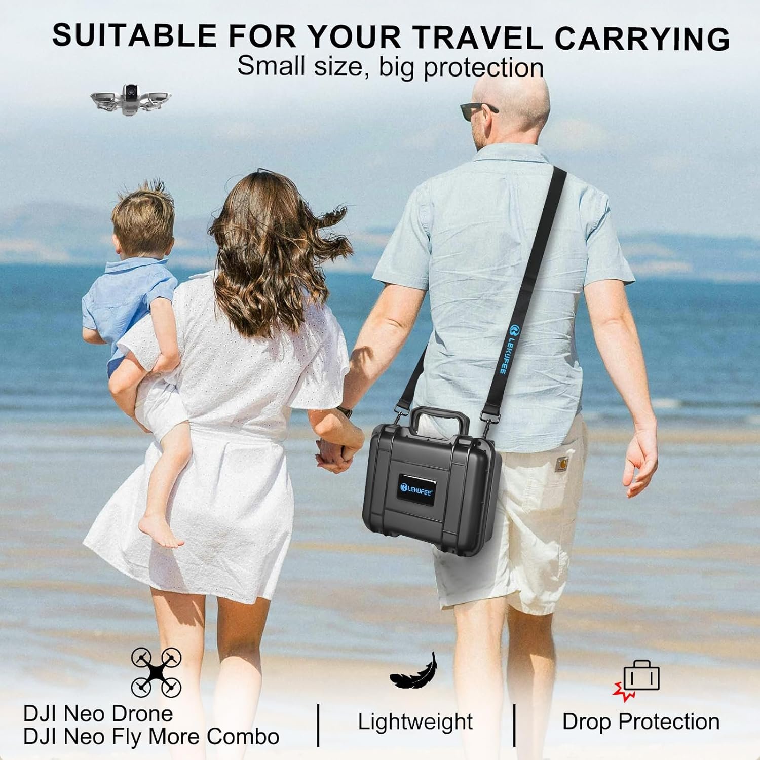 Lekufee Portable Waterproof Hard Case for DJI Neo 1 Drone (NOT for Neo 2), Fly More Combo, DJI RC N3/N2 Remote Controller and Accessories (Case Only) - Image 7