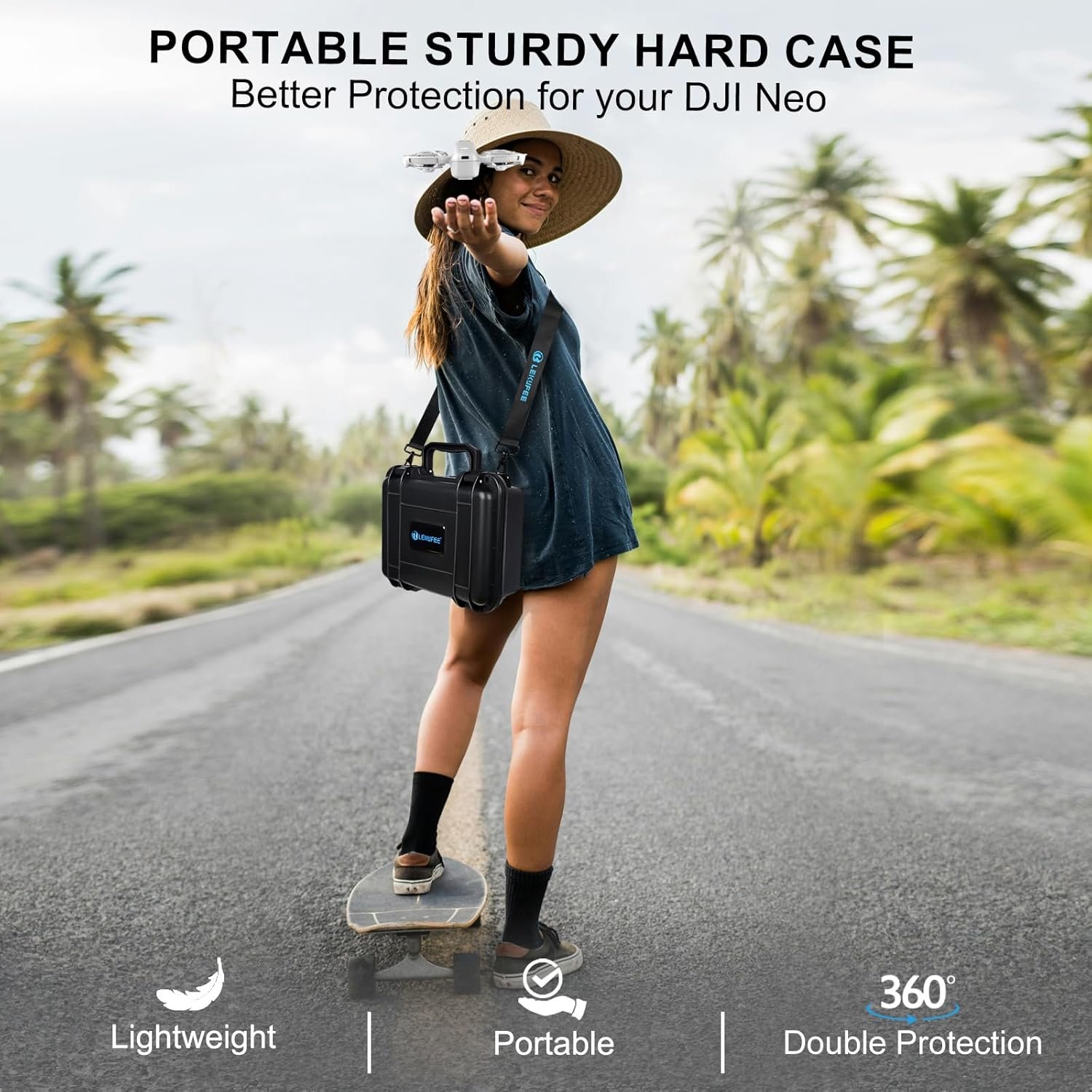 Lekufee Portable Waterproof Hard Case for DJI Neo 1 Drone (NOT for Neo 2), Fly More Combo, DJI RC N3/N2 Remote Controller and Accessories (Case Only) - Image 6