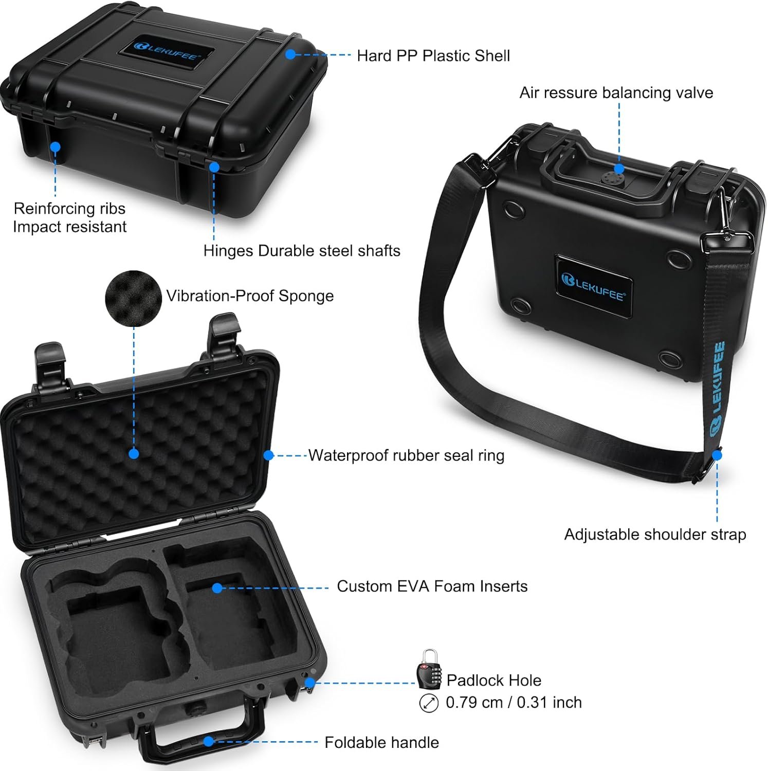 Lekufee Portable Waterproof Hard Case for DJI Neo 1 Drone (NOT for Neo 2), Fly More Combo, DJI RC N3/N2 Remote Controller and Accessories (Case Only) - Image 3