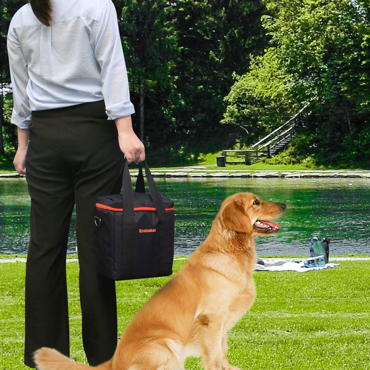 EnginStar Carrying Case Storage box 300W Power Station,Travel Business Lunch Bag, Shockproof Universal Compatible for Portable Power Station, Picnic Camping Wild Fishing Hunting - Image 5