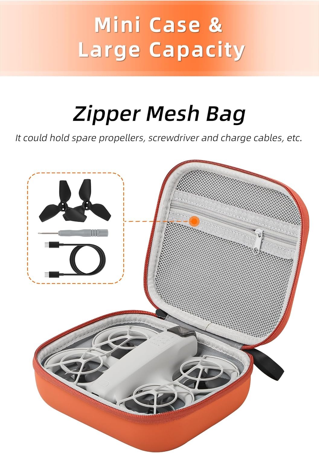 Protective Case for DJI Neo Storage Bag Waterproof Portable Mini Travel Carrying Case Accessory for DJI NEO Drone (BLACK) - Image 6