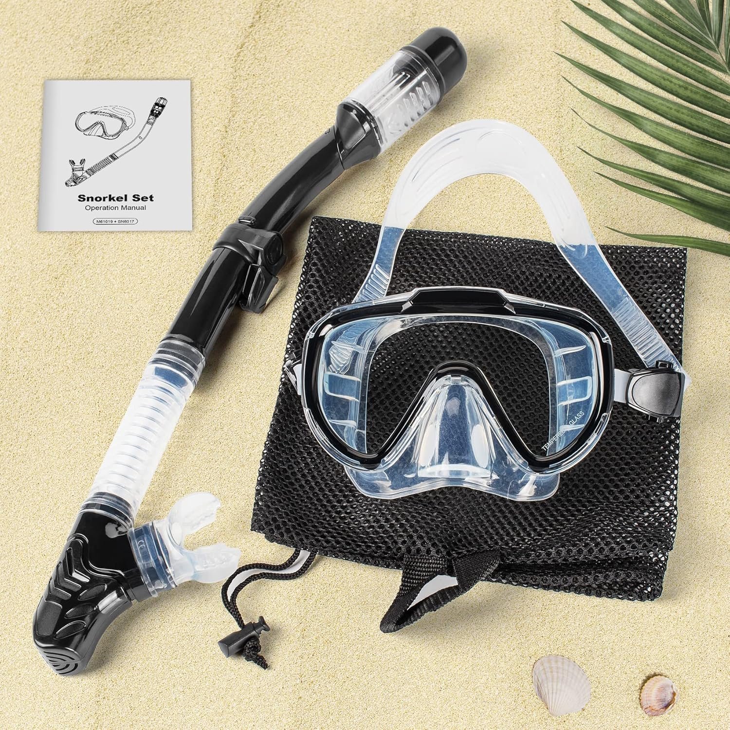 Snorkeling Gear for Adults, Dry Top Snorkel Set with Panoramic Anti-Leak and Anti-Fog Tempered Glass Lens, Adjustable Snorkeling Set for Scuba Diving Swimming Training Snorkel Kit - Image 7