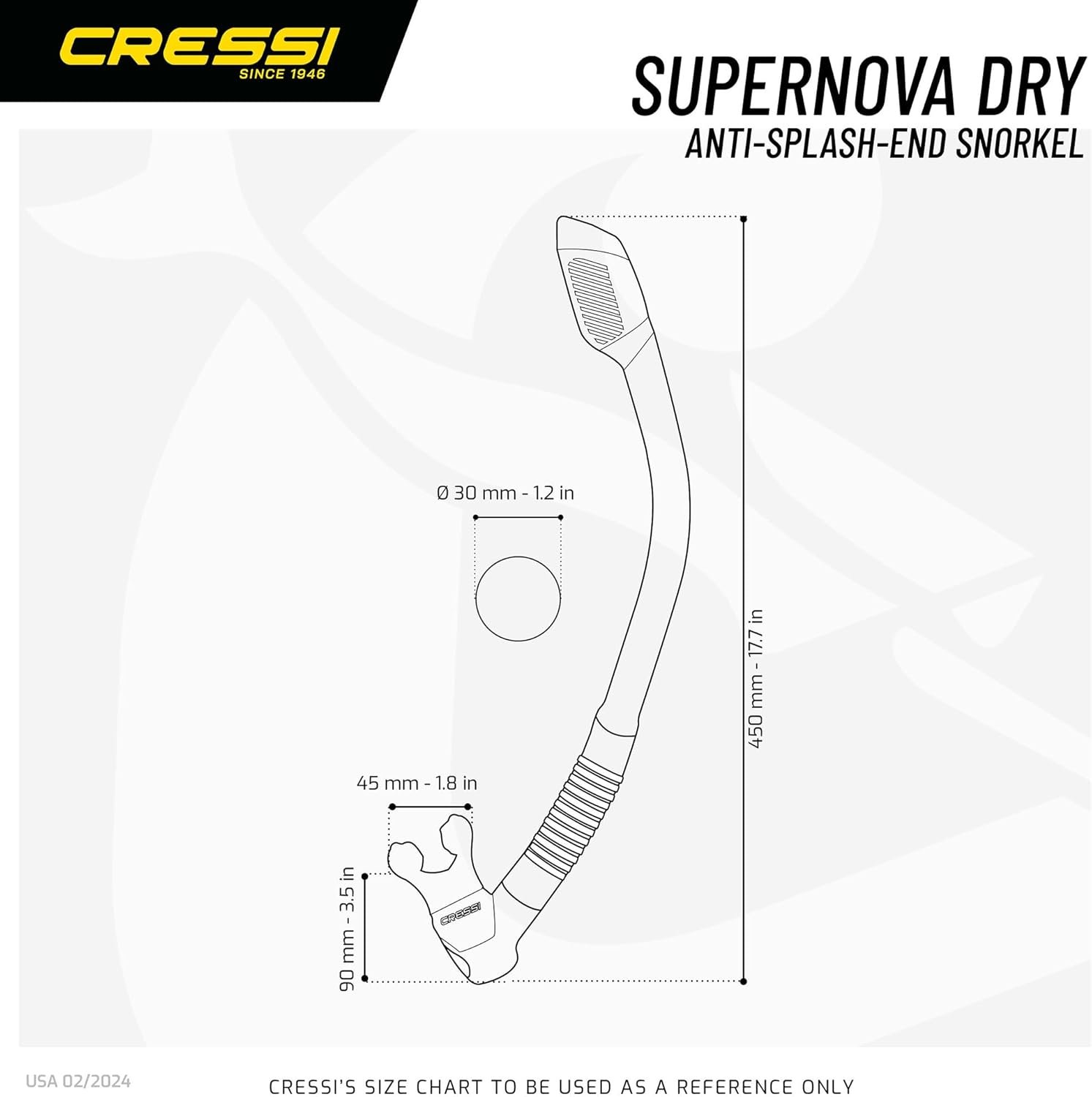 Cressi Single Lens Frameless Scuba Mask & Dry Snorkel for Snorkeling, Scuba Diving, F-Dual & Supernova Dry: Designed in Italy - Image 6