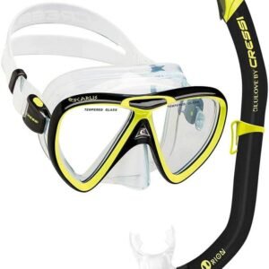 CRESSI Adult Snorkeling Set in Comfortable Pure Silicone – Mask & Semi-Dry Snorkel | Ikarus & Orion