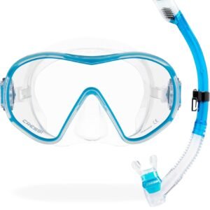 Cressi Single Lens Frameless Scuba Mask & Dry Snorkel for Snorkeling, Scuba Diving, F-Dual & Supernova Dry: Designed in Italy