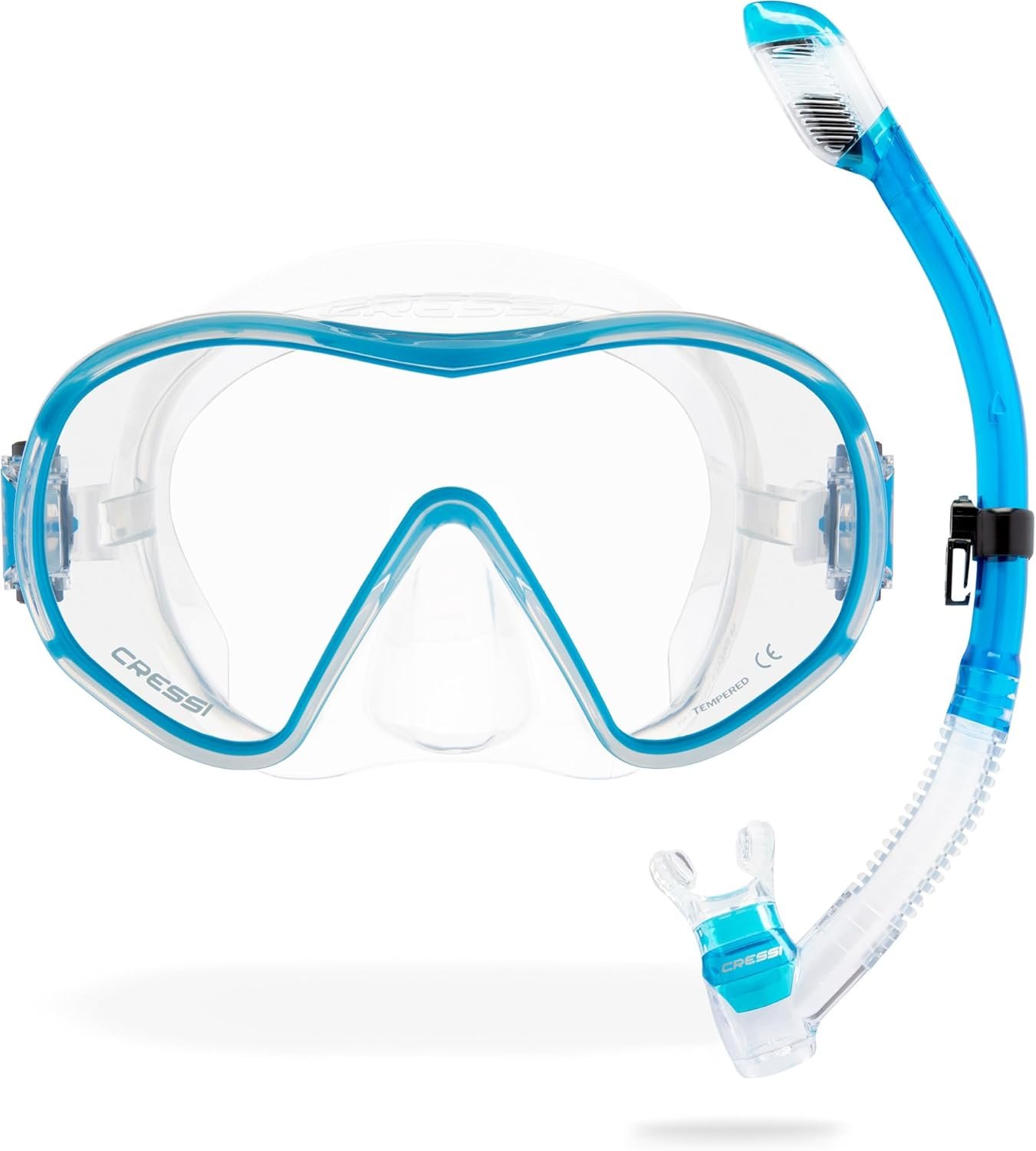 Cressi Single Lens Frameless Scuba Mask & Dry Snorkel for Snorkeling, Scuba Diving, F-Dual & Supernova Dry: Designed in Italy