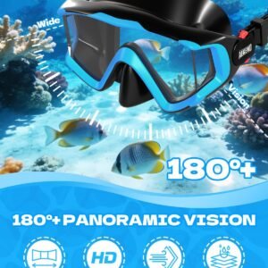 Aegend Snorkeling Gear for Kids Youth – Anti-Fog Diving Mask, Adjustable Fins & Dry Snorkel, Full Snorkel Kit for Snorkeling, Diving, Scuba Diving & Swimming
