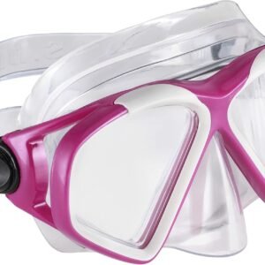 U.S. Divers Cozumel Adult Snorkel Set – Anti-Fog PC Lens, Easy-Adjust Mask Buckles, Dry Top Snorkel, Adjustable Fin Buckles -Unisex Adult,Gray/Dark Pink,Large (9.5-11.5),SR3981022L