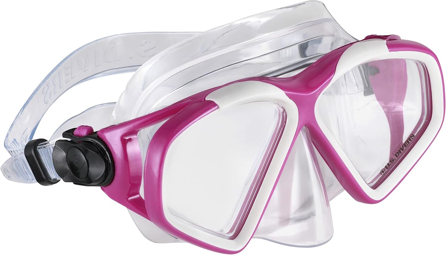 U.S. Divers Cozumel Adult Snorkel Set - Anti-Fog PC Lens, Easy-Adjust Mask Buckles, Dry Top Snorkel, Adjustable Fin Buckles -Unisex Adult,Gray/Dark Pink,Large (9.5-11.5),SR3981022L - Image 2