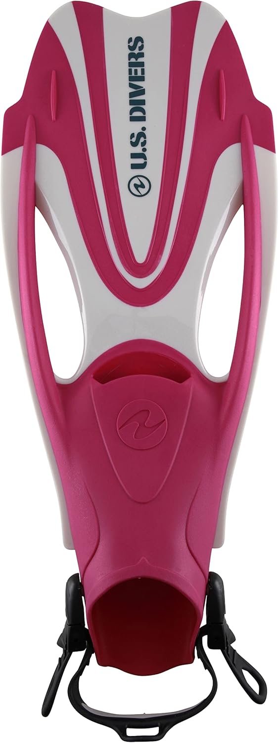 U.S. Divers Cozumel Adult Snorkel Set - Anti-Fog PC Lens, Easy-Adjust Mask Buckles, Dry Top Snorkel, Adjustable Fin Buckles -Unisex Adult,Gray/Dark Pink,Large (9.5-11.5),SR3981022L - Image 4