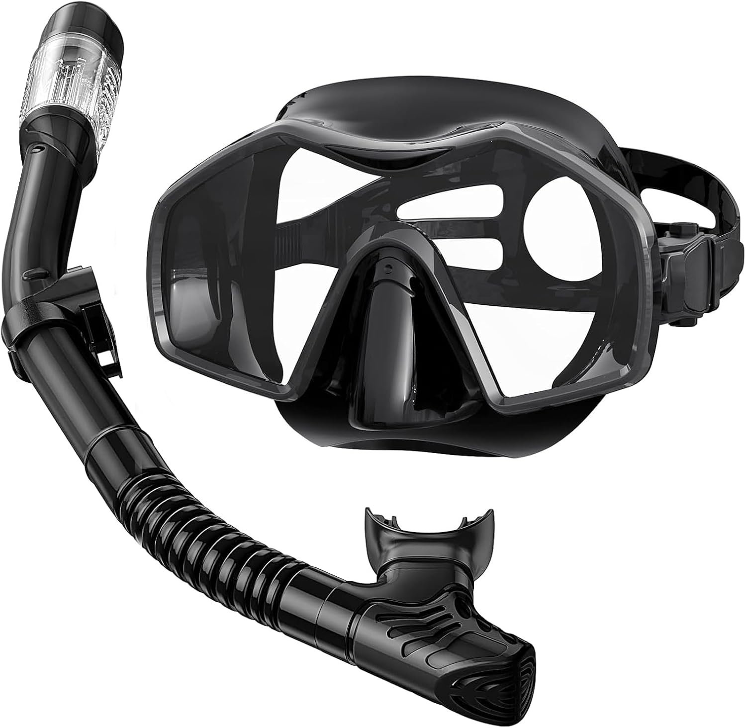 Snorkeling Gear for Adults,Dry-Top Snorkel Mask Set with Tempered Glass,Anti-Fog & Anti-Leak Panoramic Swim Mask,Adjustable Snorkel Kit with Carry Bag for Scuba Diving,Swimming,Travel - Image 7