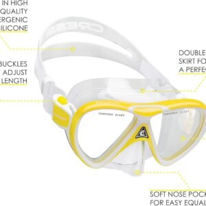 Cressi Snorkeling Silicone Set (mask & Dry Snorkel) for Kids Aged 5 to 15 Year Old – Ocean Junior: Designed in Italy