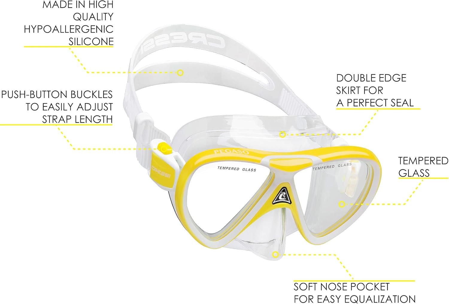 Cressi Snorkeling Silicone Set (mask & Dry Snorkel) for Kids Aged 5 to 15 Year Old - Ocean Junior: Designed in Italy - Image 2