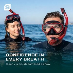 Pano 3 180° Panoramic Dive Mask, Three-Window Tempered Glass Scuba Mask with Dry Top Snorkel, Dual-Layer Silicone Skirt Anti-Leak Diving Gear for Men Women Teens Adults, 4 Color Options