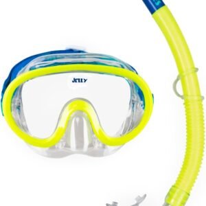 Mares Kids’ Combo Jelly Snorkeling Gear Set, Soft Adjustable Silicone Mask & Ergonomic Flexible Snorkel for Ages 4-7, 411797