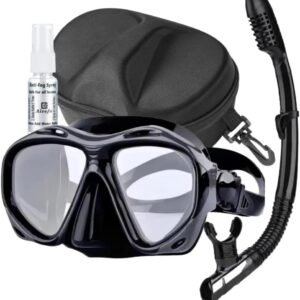 Hyperopia Diving Mask, +2.0 to +5.0 Farsighted Presbyopia Snorkel Mask, Tempered Glass Lens, Anti-Fog Leakproof Silicone Seal for Men Women Underwater Vision