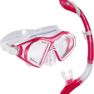 OutdoorMaster x U.S. Divers Admiral Snorkel Mask Adult, Dry Top Snorkel Set with Goggles Anti-Fog Snorkeling Gear for Adults Diving Mask for Travel Use