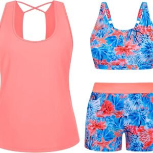 Arolina 3 Piece Swimsuits for Women Tankini Sets Modest Bathing Suits Plus Size Swimsuit Swimwear 2026